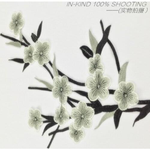 8pcs/set bamboo flowers embroidery patch for clothing 3D florals embroidered patches floral applique broderie parches