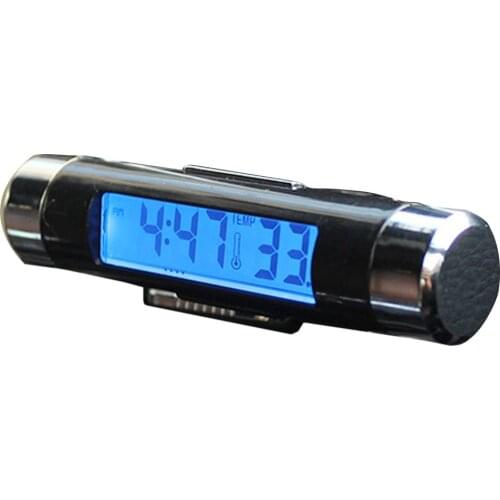 1pcs Car Digital Clock & Temperature Display Electronic Clock Thermometer Auto Electronic Clock LED Backlight Digital Display