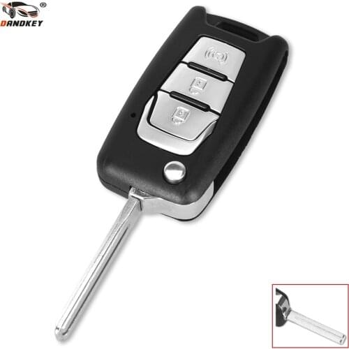DANDKEY Remote Key Case Fob 3 Buttons for Ssangyong Korando / New Actyon / C200 2016 2017 Brand New