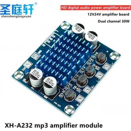 TPA3110 XH-A232 Digital Stereo Audio Power Amplifier, 30W + 30W, 2.0 Channel, DC 8-26V 3A Board