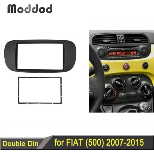 Double Din Fascia for Fiat 500 Radio CD DVD Stereo Panel Dash Mount Installation Trim Kit Frame Plate Bezel