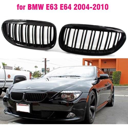 Racing Grill Front Hood Kidney Grille Replacement for BMW E63 E64 6-Series 2DR 2004-2010 Car Stying
