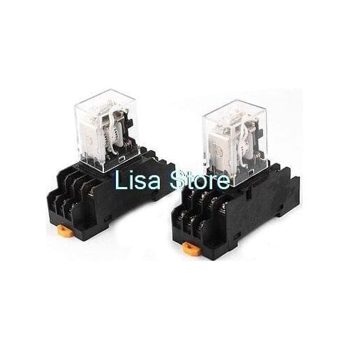 HH54P MY4 DC24V Coil 4NO+4NC 4PDT 14 Pin Electromagnetic Relay w Socket