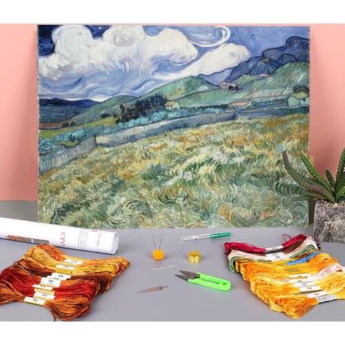 Landscape Van Gogh Printed 11CT Cross-Stitch DIY Embroidery Patterns DMC Threads Hobby Knitting Handicraft Promotions