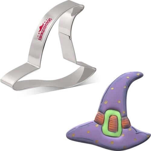 KENIAO Witchs Hat Cookie Cutter for Halloween Party - 9 x 7.8 cm - Biscuit / Fondant / Pastry Cutter - Stainless Steel