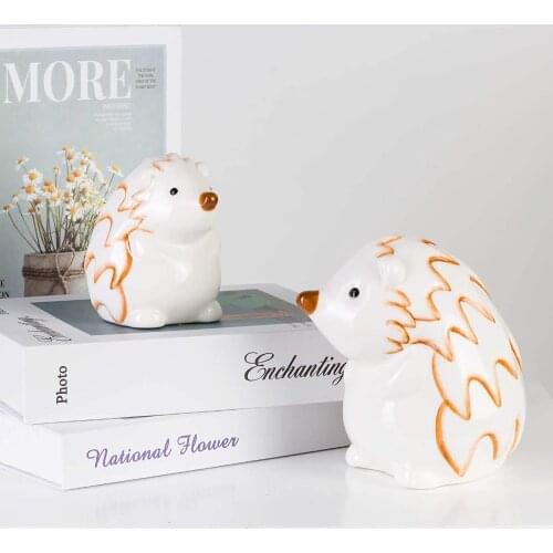 Collectible Figurines Hedgehog Light-up Nightlight - Ceramic Animal Light for Home Living Room Decoration Christmas Kids Gifts