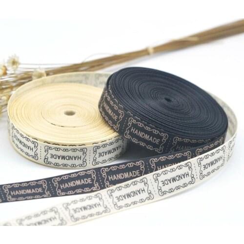 6Yards Handmade Label Tags Ribbons For DIY Crafts Gift Packing Belt & Sewing Fabric Supplies materials Crafts Decoration 13mm