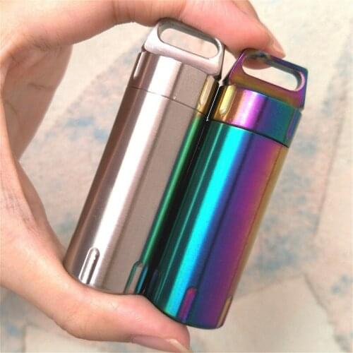 Mini Case Box Container Bottle Stainless Steel Waterproof Pill Holders Match