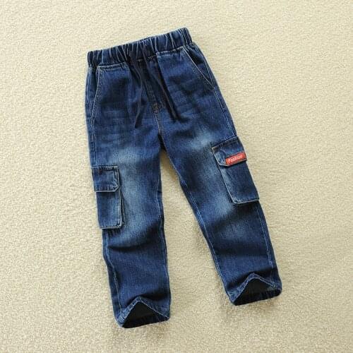 Fashion Children Trousers Jeans Kids Boys Pants Male Overalls Denim Pants For Teenagers Boys Jeans Kids Clothes 3-14 Years