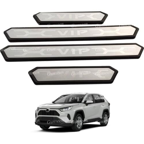 Car Door Sill Cover For RAV4 2020 2021 Accessories XA50 Protector Scuff Plate Stainless Steel Pedal Auto Styling Sticker Trim