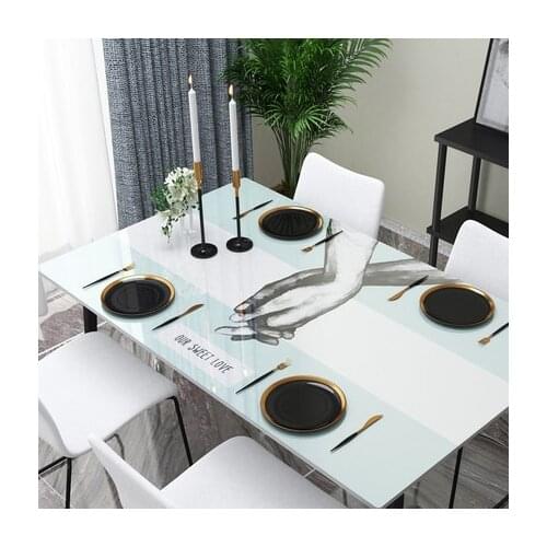 Nordic Minimalist Coffee Table Tablecloth Kitchen Table Cover Waterproof Oil Cloth Soft Glass Tablecloth Ship In Roll
