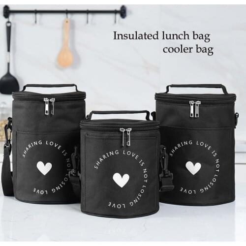 2020 New Style Round insulation lunch bag aluminum foil portable lunch bag thermal cooler bag reusable lunch box bag for food