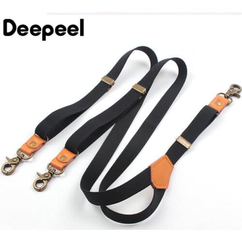 Deepeel 1pc 2*110cm Suit Trousers Shoulder Strap 3 Clips Sanp Buckles Suspenders Retro Hook Jeans Decoration Male Jockstrap