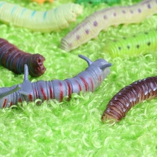12 x Twisty Worm Realistic Fake Caterpillar Insect Educational Trick Toy Plastic M89C