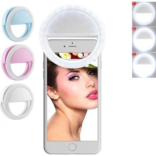 LED Clip On Selfie Light Ring Flash Camera For Smart Phone Tablet Phone