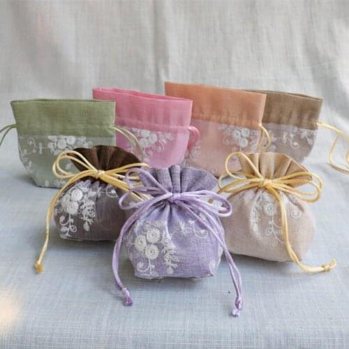 100pcs Storage Package Bag Drawstring Bag Small Coin Purse Travel Women Small Cloth Bag Christmas Gift pouch NO415