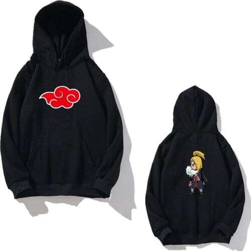 Streetwear Japan Anime kawaii Akatsuki Member Hoodies Sweatshirt Cartoon Pullover Sweatshirt Uchiha Obito Oversized Size Hoodie