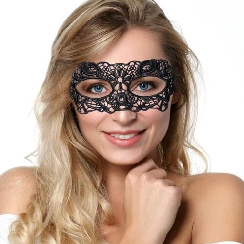 VATINE Mysterious Women Lace Eye Mask Erotic Eye Mask Sex Toys for Couple Gothic Black Nightclub Dance Party Mask Mask Costume