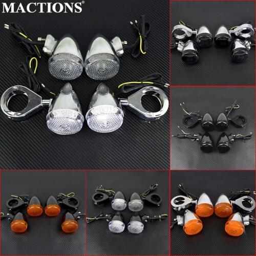 Motorcycle Parts LED Turn Signal Indicator Light 4pcs For Harley Sportster Dyna Motorbike with 39mm/41mm Fork Tube