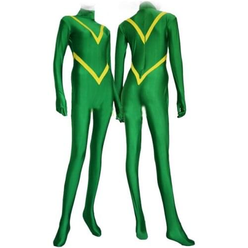 Green and Yellow Spandex Bodysuit Freeshipping Cosplay Halloween Costume
