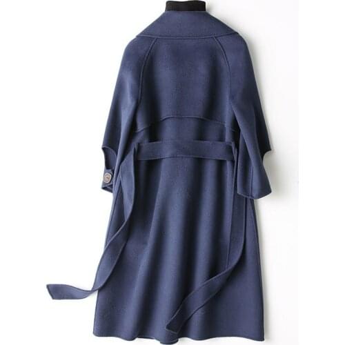 Wool Coat Women Double Sided Long Jacket Korean Spring Autumn Ladies Coats and Jackets Abrigo Mujer 2020 KQN37125-3 KJ2322