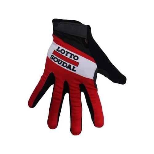 Winter Fleece Thermal 2016 LOTTO SOUDAL Team One Pair Full Finger Cycling Jersey Gloves MTB Road Mountain Gel Gloves