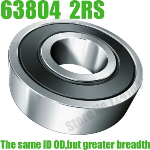 10PCS Free Shipping Excavator bearing 63804 2RS 63804-2RS 20*32*10mm 20X32X10mm Double Shielded Deep Ball Bearings Large breadth