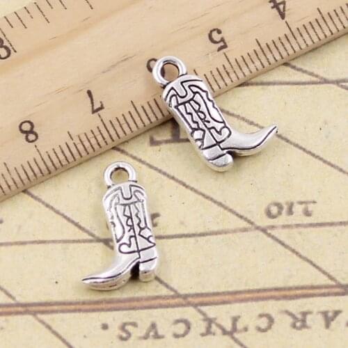 10pcs Charms Boots Shoes 18x11mm Tibetan Silver Color Pendants Antique Jewelry Making DIY Handmade Craft Pendant