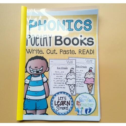 55Pcs/Set Learning English Educational Toy English Books for Children Phonics Poetry Book English Homework Game Books