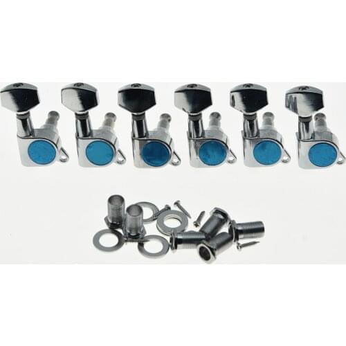6 Inline Tuning Keys Guitar Tuners Machine Heads Chrome