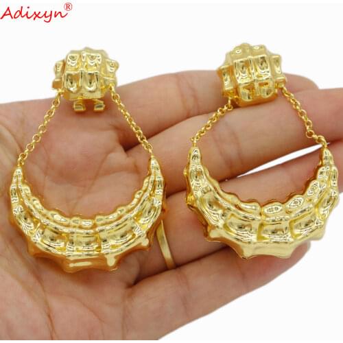 Adixyn Drop Earrings for Women Jewellry Gold Color Earrings Banquet Queen Wedding Jewelry Accessories N08187