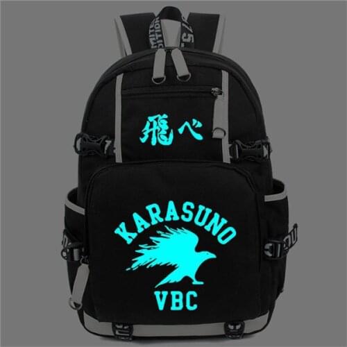 Anime Haikyuu Haikiyu Karasuno Backpack Oxford Student Schoolbag Unisex Travel Bags Fashion USB Laptop Shoulders Mochilas