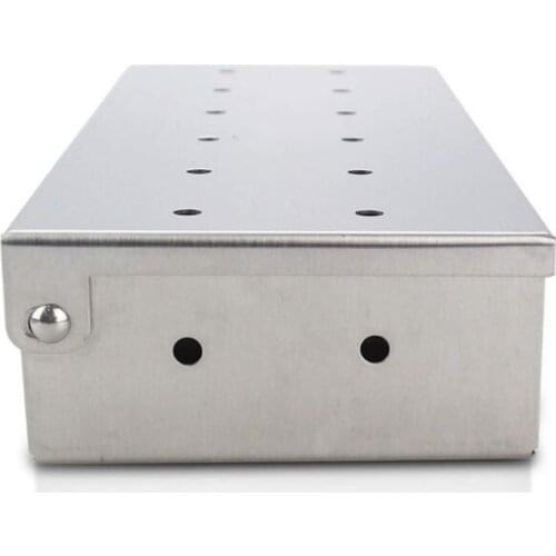 Barbecue cold smoke generator non-stick sawdust cigarette case barbecue charcoal smoking box barbecue tool stainless steel