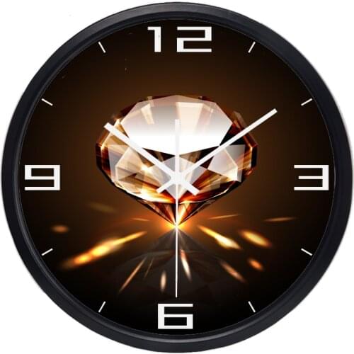 Diamonds Shop Design Wall Clock Hot Sale Home Decoration Multicolors Silent Wall Clock Pretty Glass Art Blink Clock