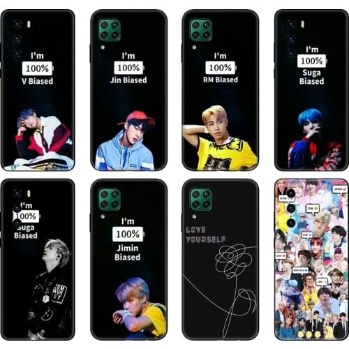 Black tpu Case For Huawei P30 Lite P30 Pro P40 Case For Huawei P40 LITE E P Smart 2020 Rap RM JIMIN JIN SUGA J HOPE V JUNG KOOK