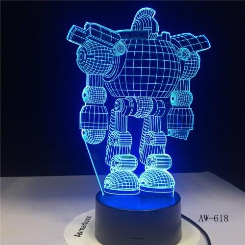 7 Colors USB Energy-saving Touch 3D LED Night lights Robot Living Bedroom Desk Table Battery Creative Gift LED Lamp AW-618