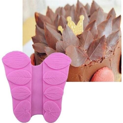 DIY Tools about 4 Complete Texture Leaves 3D Liquid Silicone Cake Mold/Pastry Mould/Jello Pudding/Chocolate Molds/Ice Cube/Soap