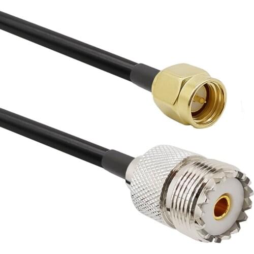 LMR-195 Handheld Radio Antenna Cable SMA Male to UHF Female SO239 Connector RF Pigtail Cable for Most Yaesu 1/3/5/8/10/12/15M