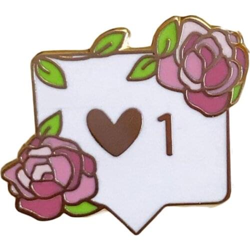 Rose flower envelope lapel pin gorgeous fans collection