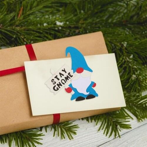 Lovely Cartoon Character STAY GNOME Words Metal Cutting Dies For New DIY Scrapbooking Album New Craft Embossing Cards 2020