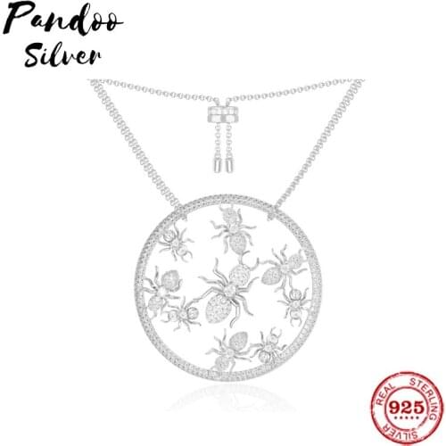 Fashion Charm Sterling Silver Copy 1:1 Copy,AdjustableSilver 'Ants' Statement Necklace Women 2021 Jewelry Gift With Logo