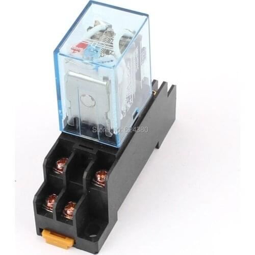 MY2N-J AC 12V Coil General Purpose Relay DPDT 8 Pin 5A 240VAC/28VDC w Socket Base by Amico