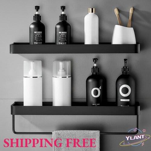 Bathroom Shelf Wall Shelves Shelf Aluminum Black Bathroom Corner Shelf Wall Mounted Black Aluminum Kitchen Storage Holder