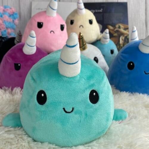 Creative Flip Stuffed Plush Doll Different Sides To Show Different Moods Soft Simulation Reversible Plush Toy For Kids