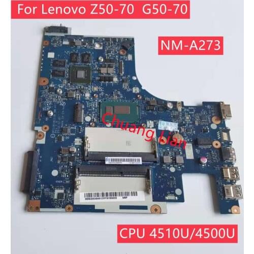 NM-A273 For Lenovo Z50-70 G50-70 Laptop motherboard NM-A273 with CPU I7-4510/4500U GPU GT820 GT840 DDR3 100% Fully Tested