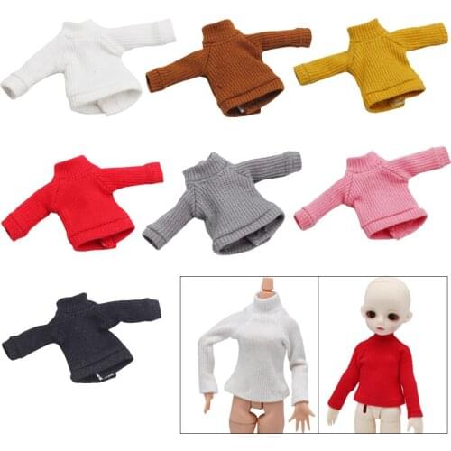 New Blyth Doll Clothes,Fashion turtleneck Sweater T-shirt for 1/6 doll accessories(fit ob24 azone pullip barbies blyth 1/6 doll)