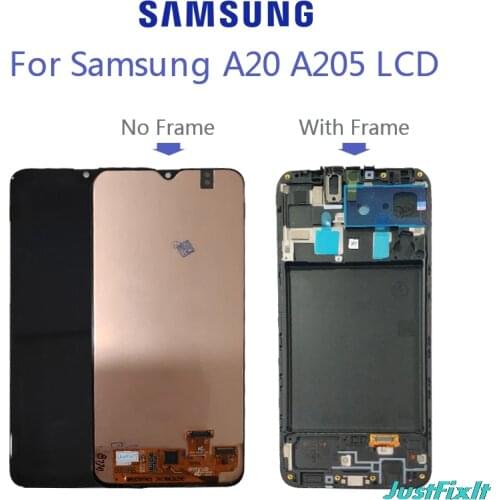 Original 100% For Samsung Galaxy A20 LCD Display A205F/DS A205GN/DS SM-A205FN/DS Lcd Display Touch Screen Digitizer Assembly