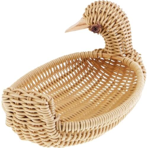 Plastic Basket Imitation Rattan Duck Type Basket Handcrafts Display Basket