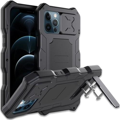 360 Full Protection Shockproof Metal Case For iphone 12 Pro Max Case Waterproof Armor Kickstand Cover For iphone 12 Pro 12 Case