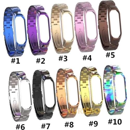 Stainless steel wrist strap for xiaomi mi band 4 3 metal watch band smart bracelet miband 4/3 replaceable watch straps for mi 4